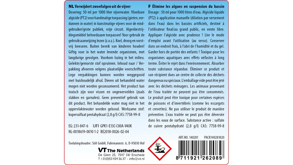 Algweg Liquid 2500 ml - Velda