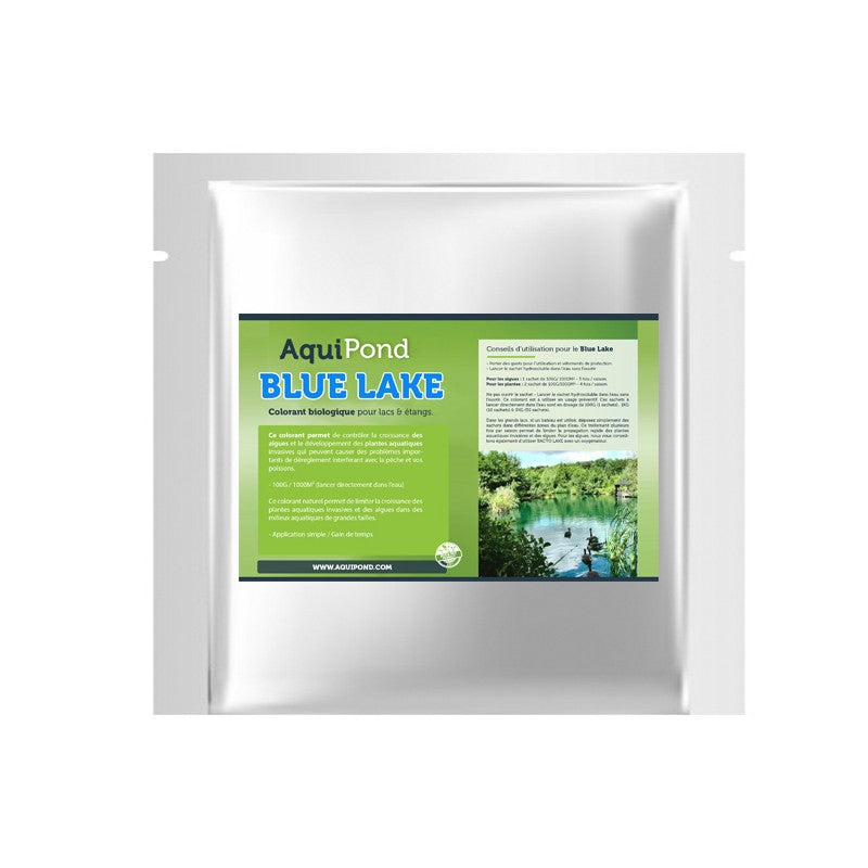 Aquipond Blue Lake 10 - Natürlicher Farbstoff - Bekämpft Algen & invasive Pflanzen - 100G