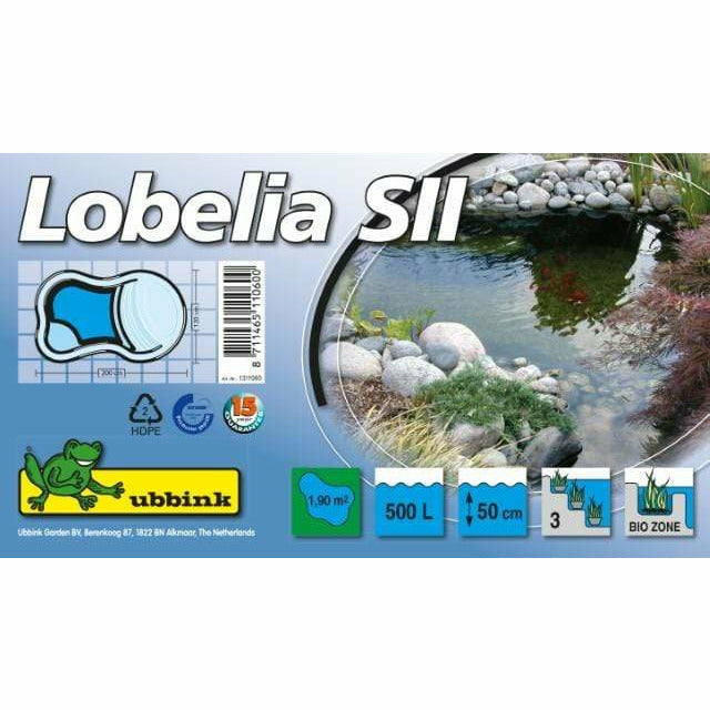 FOUDEBASSIN.COM UBBINK LOBELIA SII - bassin préformé - HDPE, surface 1,90 m², profondeur max 50 cm, volume d'eau 500 l - H50 x 200 x 120 cm 8711465110600 1311060