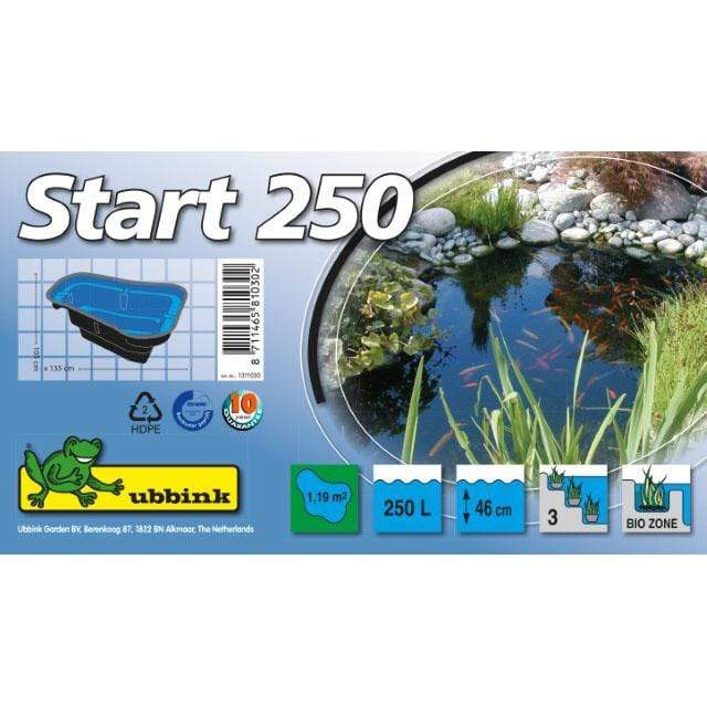 FOUDEBASSIN.COM UBBINK START 250 - bassin préformé - HDPE, surface 1,19 m², profondeur max 46 cm, volume d'eau 250 l - H46 x 135 x 105 cm 8711465810302 1311030